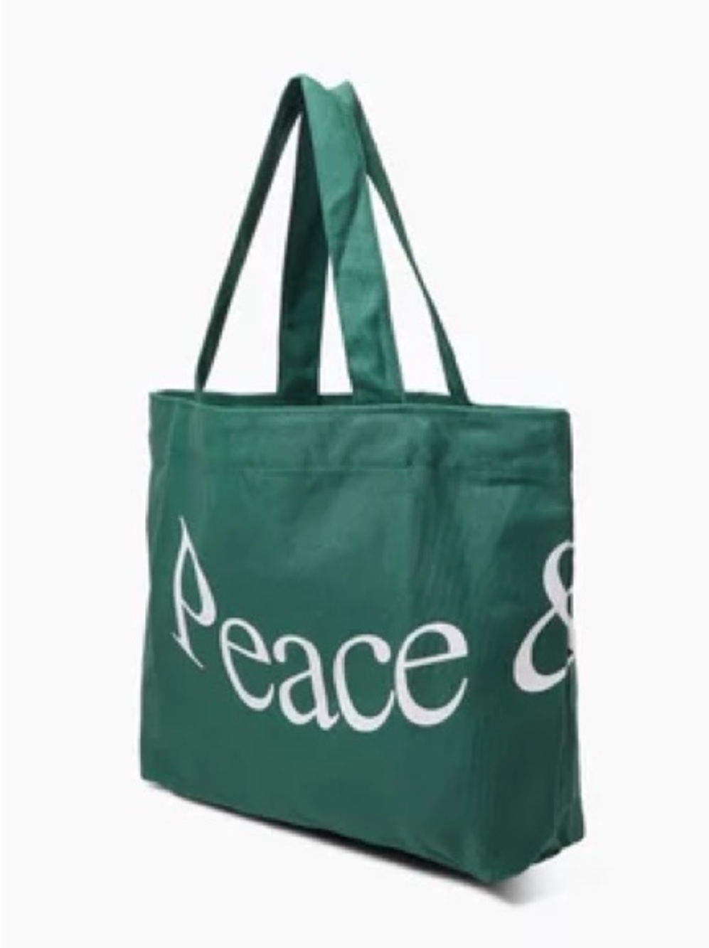 NWT Museum of Peace & Quiet Jumbo Wordmark Forest Green Canvas Tote Bag